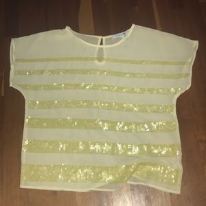 Yellow Sequin Top